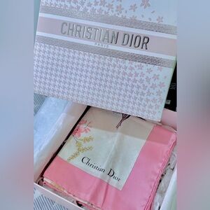 Christian Dior Miss Dior Floral Silk Scarf w/ Box NWOT